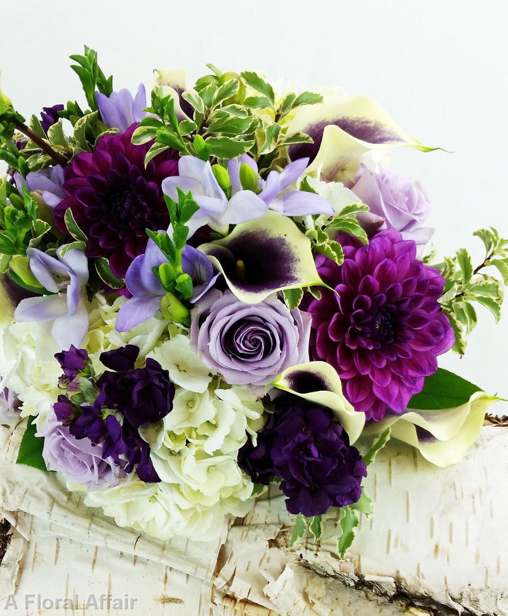 BB1154A-Romantic purple and white garden bouquet