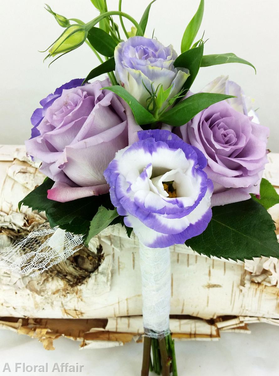 BB1160A-Lavender Rose and Lisianthus Bridesmaids Bouquet