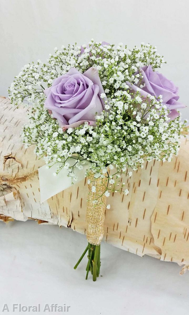 BB1197-Simple Baby's Breath and Rose Bouquet