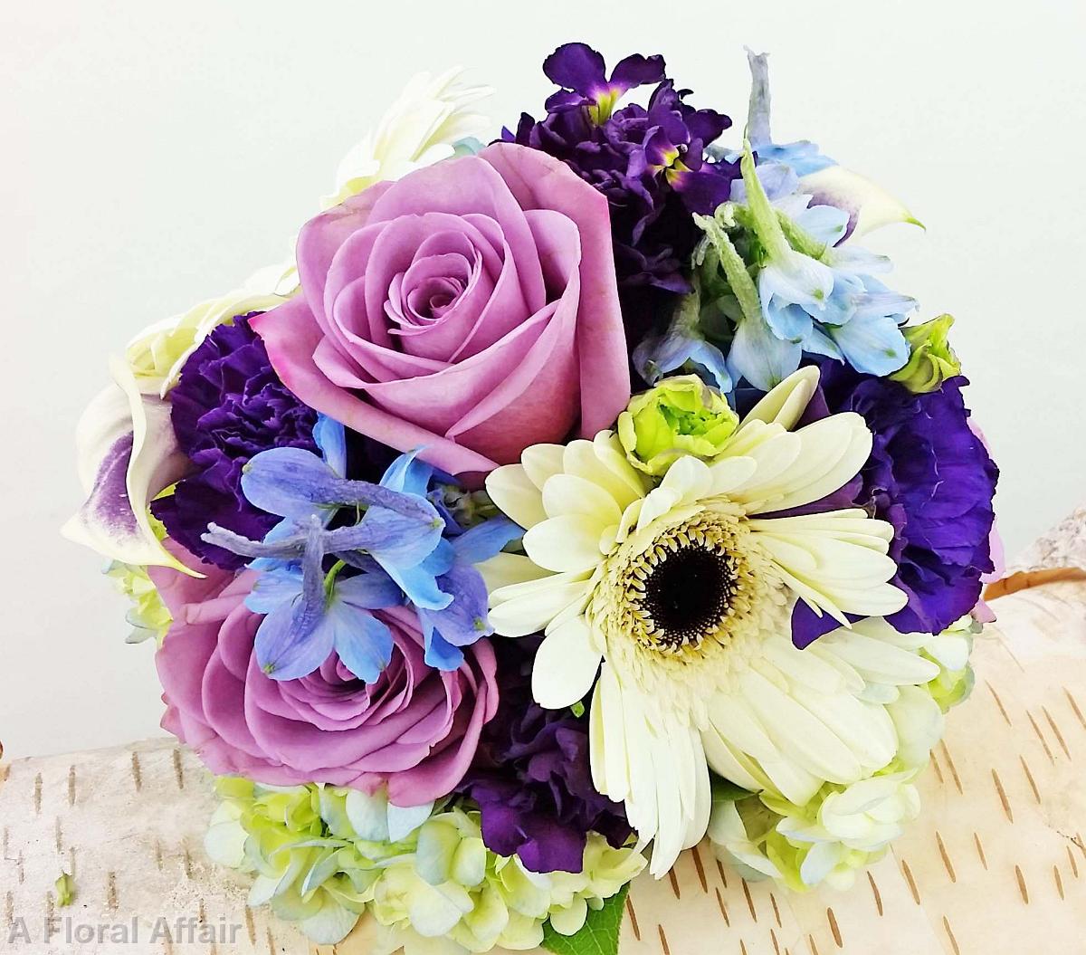 BB1200-Cornflower Blue and Purple Bouquet