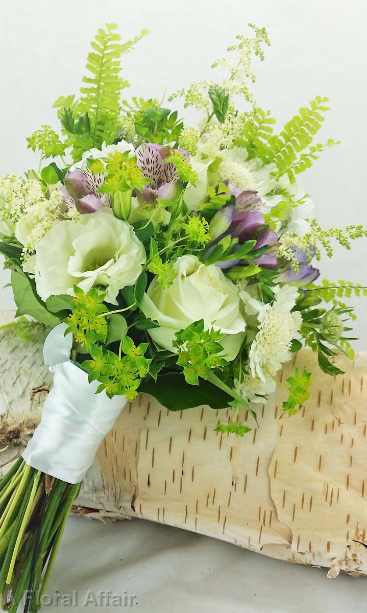 BB1210-Bridesmaid's White, Green and Wisteria Bouquet