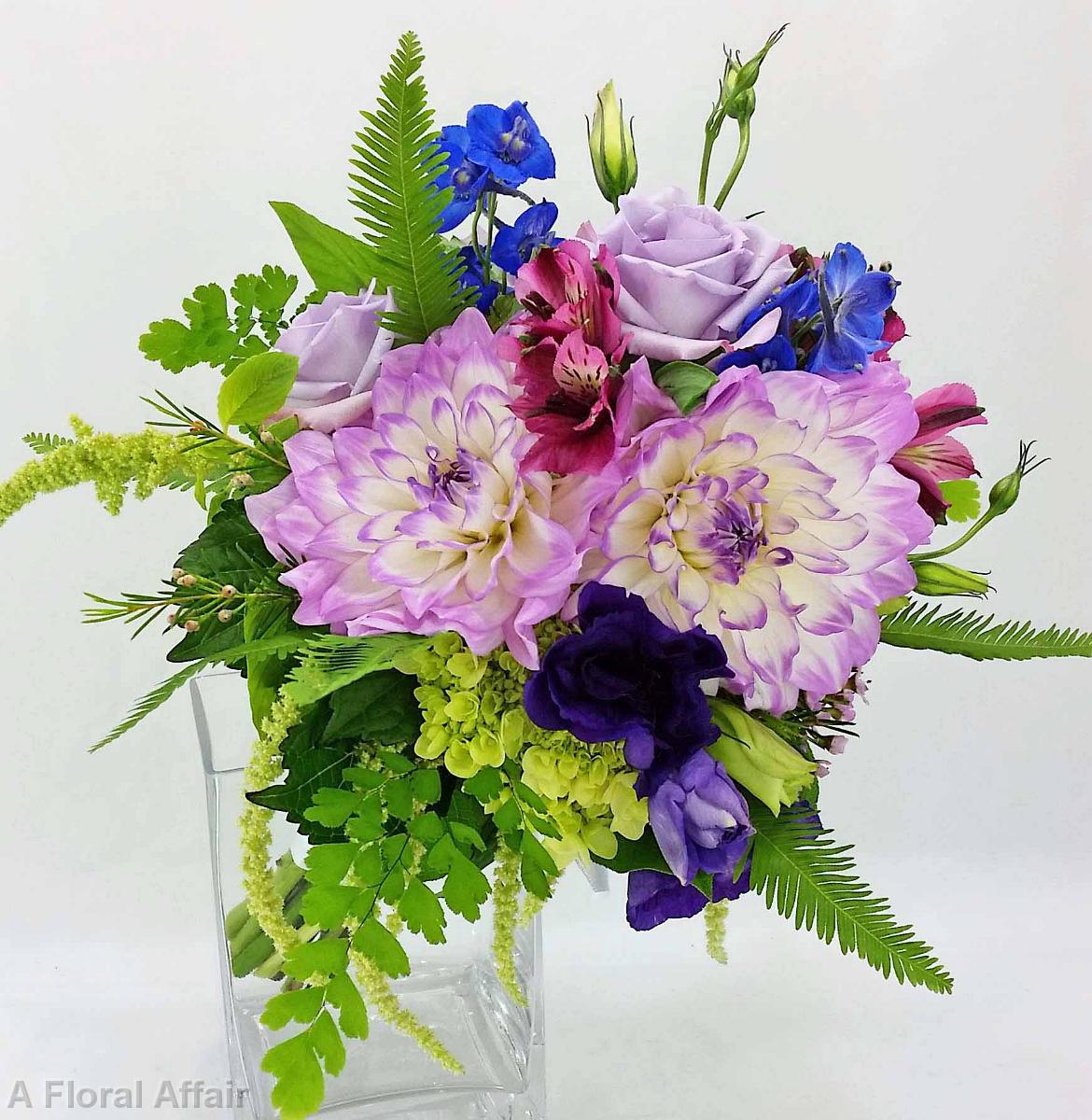 BB1235-Violet and Royal Blue Garden Bouquet
