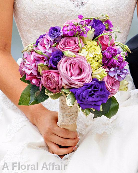 BB1294-Romantic Violet and Royal Purple Brides Bouquet