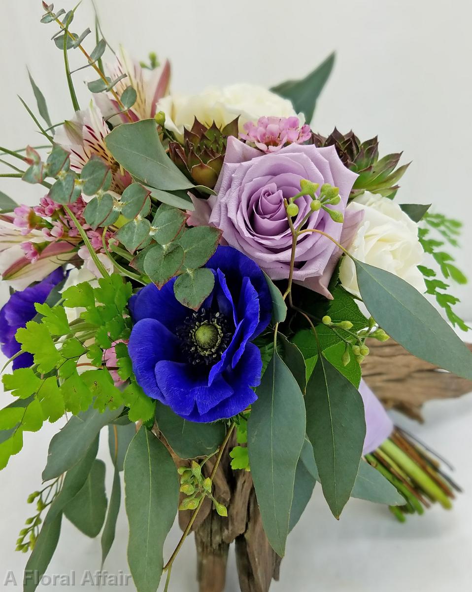 BB1315-Organic Green and Purple Bouquet