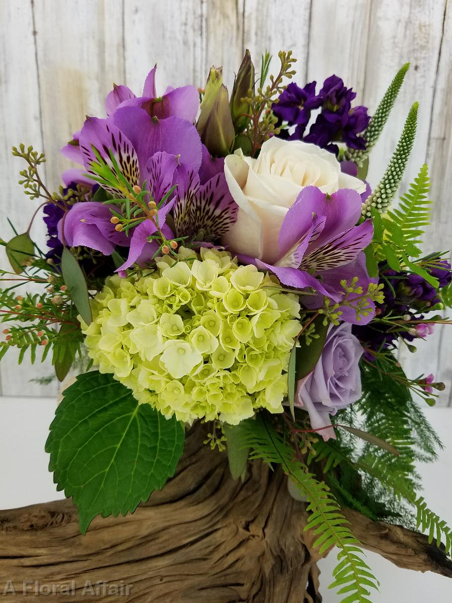BB1353-Organic, Orchid, Green and Amethyst Bouquet