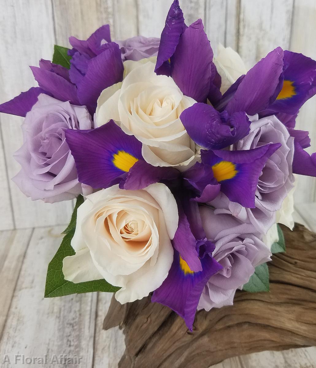 BB1437-Purple Iris Bridesmaids Bouquet