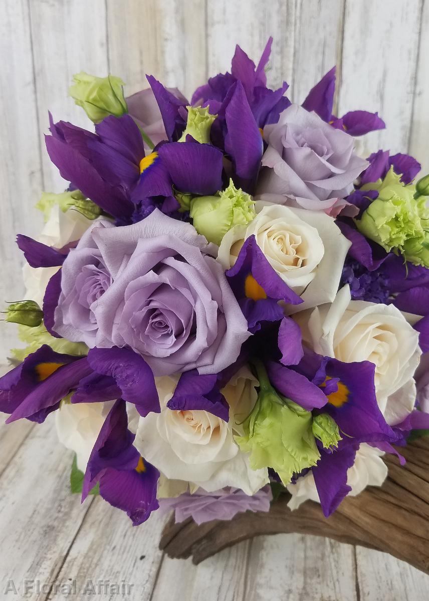 BB1438-Purple Iris Brides Bouquet