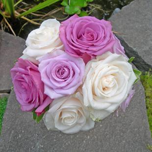 BB0141-Small Lavender and White Rose Bouquet