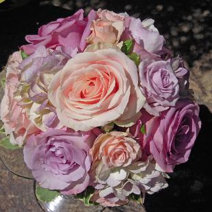 BB0220-Traditional Pink and Lavender Wedding Bouquet