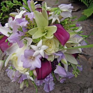 BB0233-Eggplant and Lavender Wedding Bouquet