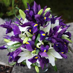 BB0326-Purple Iris Wedding Bouquet