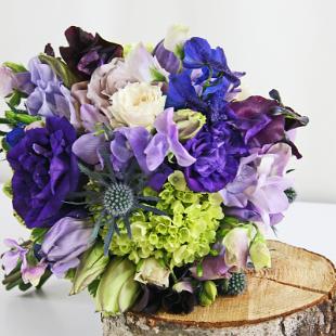 BB0751A-Vintage Lavender, Purple and  Blue Garden Bouquet