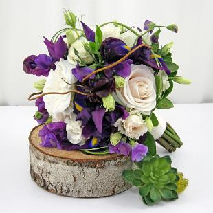 BB0762-Woodland Purple and Ivory Bridesmaids Bouquet