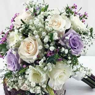 BB0932-Lavender and White Vintage Boho Garden Bouquet