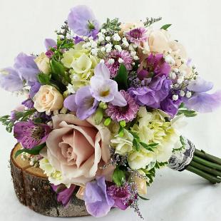 BB0943A-Romantic Lavender and Blush Brides Bouquet
