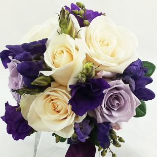 BB0973A-Ivory, Purple and Lavender Brides Bouquet