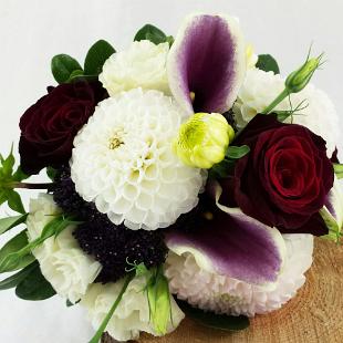 BB1000A-Purple, Burgundy and White Bridal Bouquet