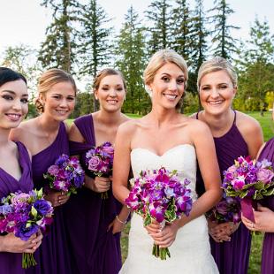 BB1029-Purple Wedding Flowers at The Aerie At Eagles Landing