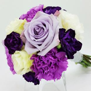BB1110A-Purple and White Carnation Bouquet
