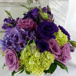 BB1118-Chartreuse, Green and Wisteria Brides Bouquet