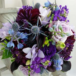 BB1123-Blue and Purple Brides Bouquet