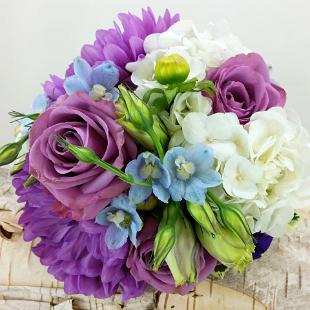 BB1144A-Wisteria, Blue and White Bridesmaids Bouquet