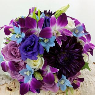 BB1145-Purple and Blue Wedding Bouquet