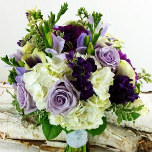 BB1153A-Gardem Romantic Purple and White Wedding Bouquet