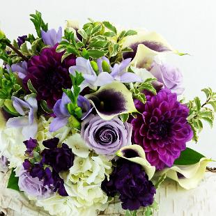 BB1154A-Romantic purple and white garden bouquet