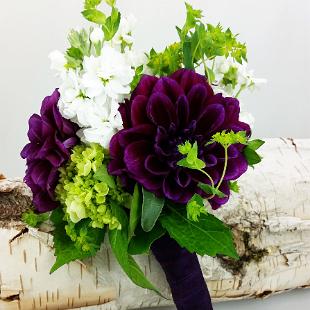 BB1187A-Plum and White Garden Bouquet