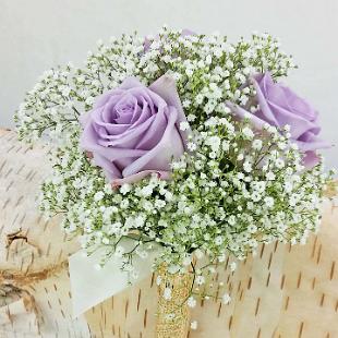 BB1197-Simple Baby's Breath and Rose Bouquet