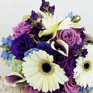 BB1201-Fun Purple and White Wedding Bouqet,