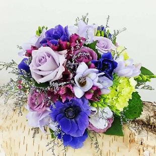 BB1205-Purple Anomie, Lavender Rose and Freesia Wedding Bouquet