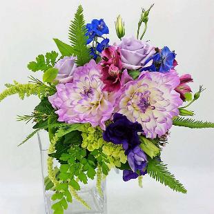 BB1235-Violet and Royal Blue Garden Bouquet