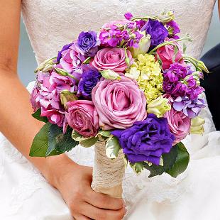 BB1294-Romantic Violet and Royal Purple Brides Bouquet