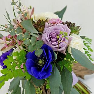 BB1315-Organic Green and Purple Bouquet