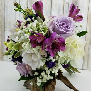 BB1340-Romantic Shade's of Purple and White Bridesmaids Bouquet