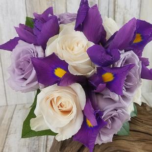 BB1437-Purple Iris Bridesmaids Bouquet