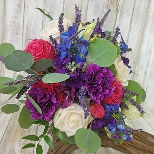 BB1439-Blue and Purple Wedding Bouquet