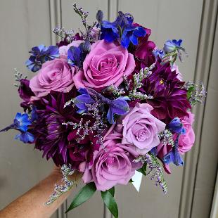 BB1607-Purple and Blue Summer Bridal Bouquet