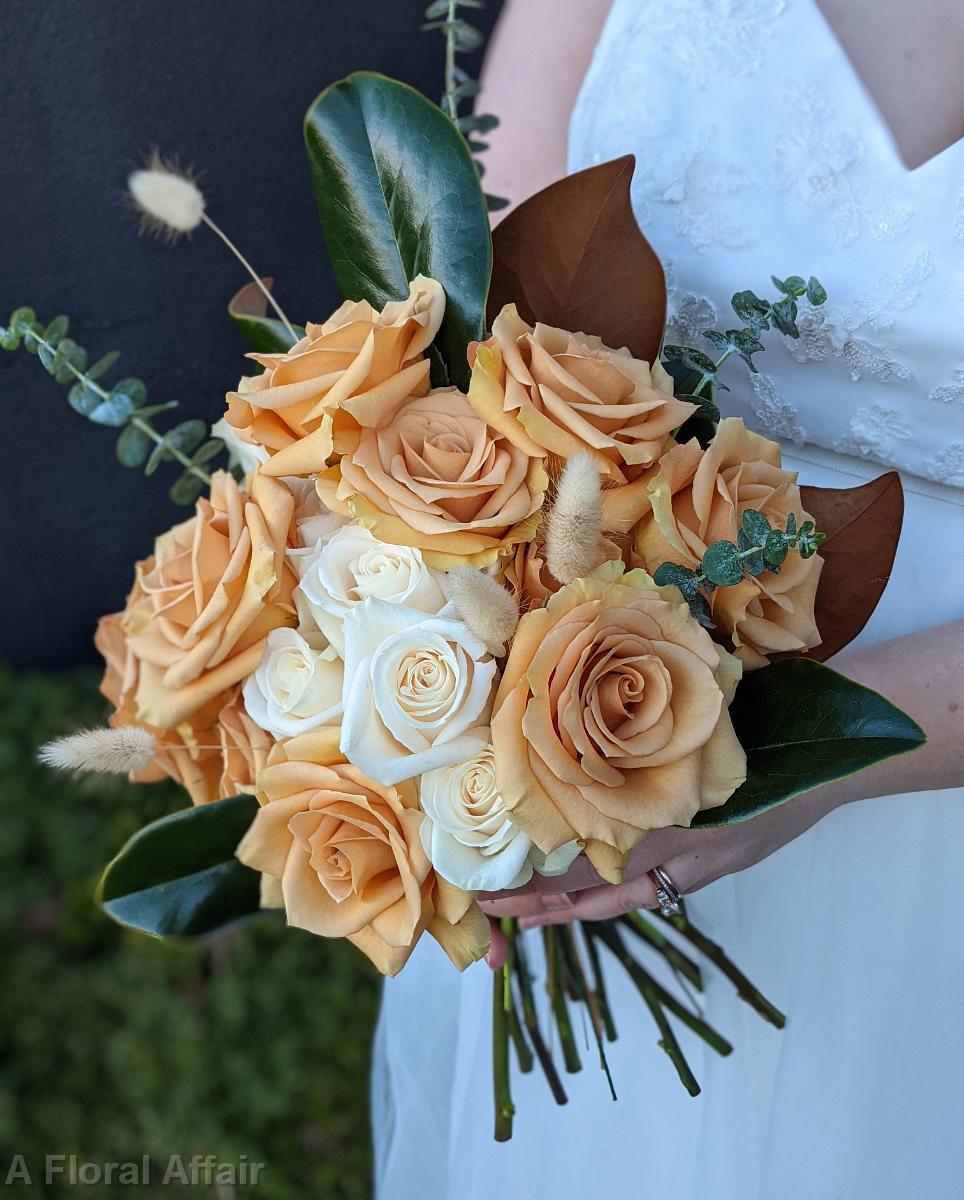 B1656-Modern Magnolia Bridal Bouquet Upright