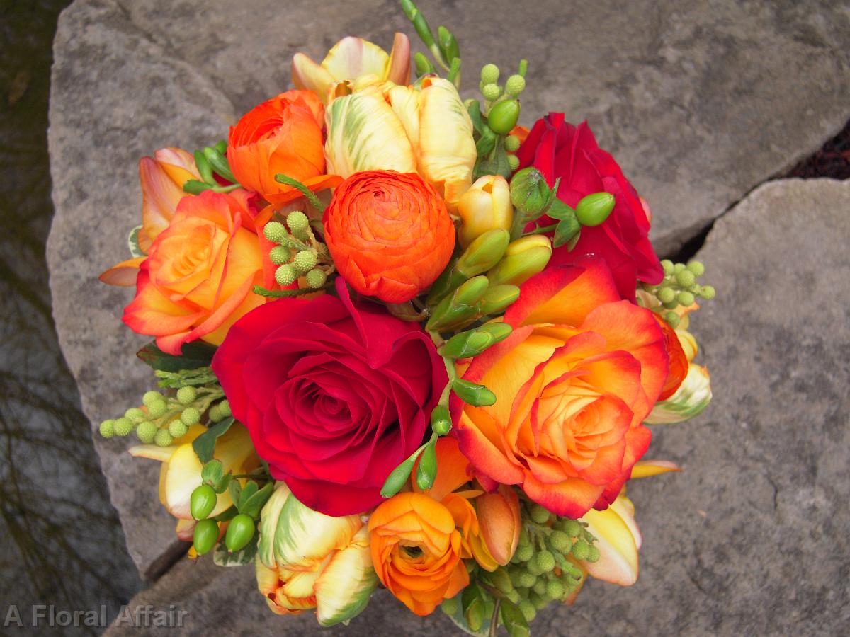 BB0309-Orange and Yellow Bridal Bouquet