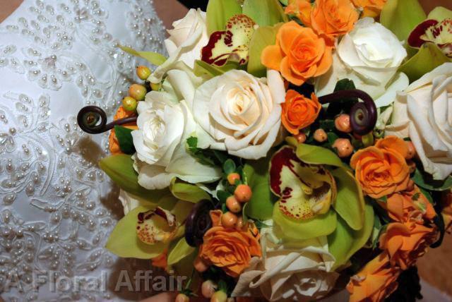 BB0388-Orange and Lime Wedding Bouquet
