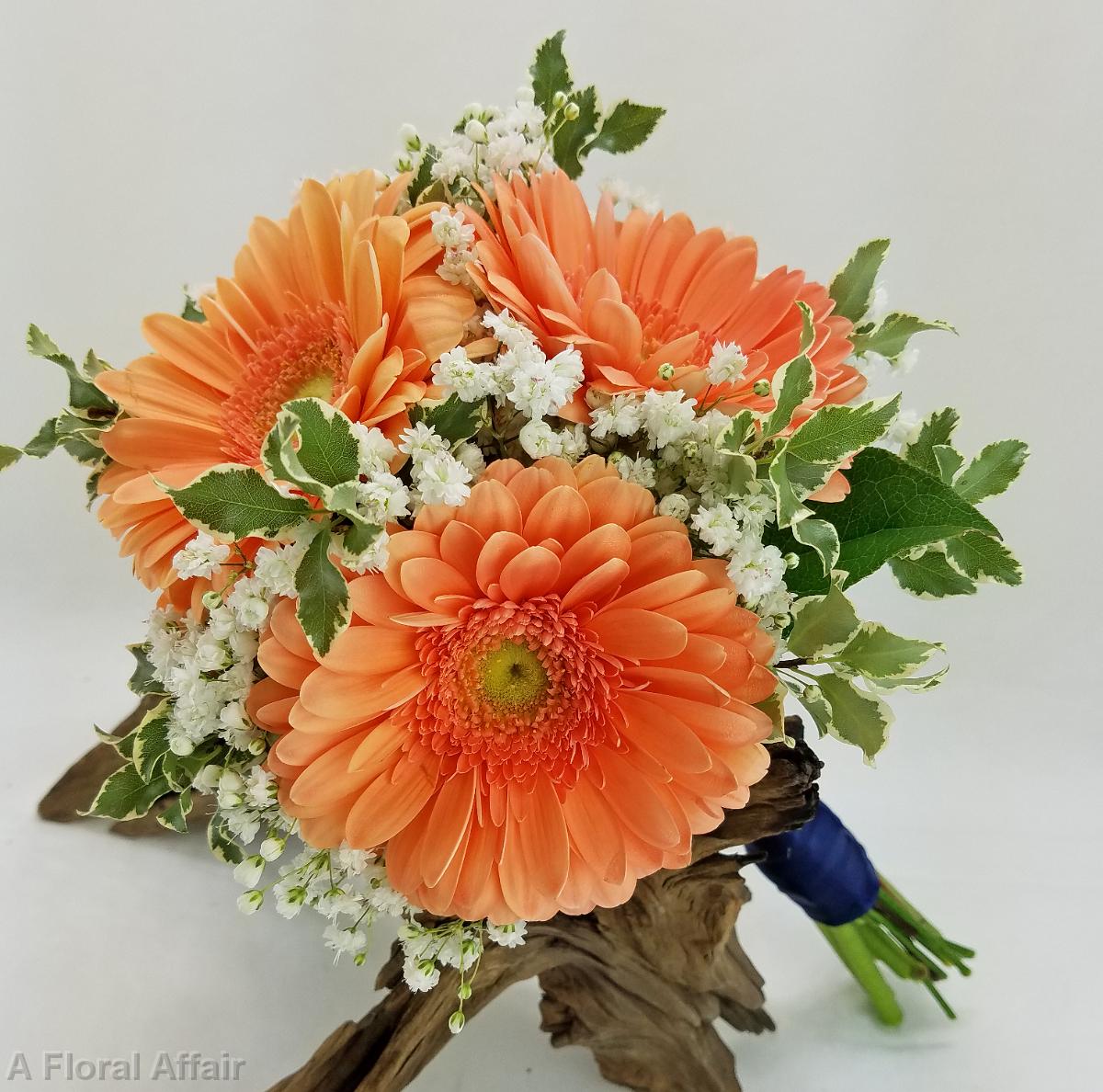 BB13190-Cute Gerber Daisy and Baby's Breath Bridesmaids Bouquet