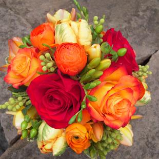 BB0309-Orange and Yellow Bridal Bouquet