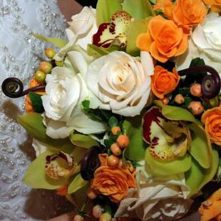 BB0388-Orange and Lime Wedding Bouquet