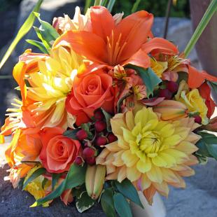 BB0684-Dahlia and Lily Bride's Bouquet