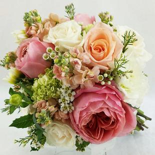 BB0983-Coral and Peach Garden Wedding Bouquet