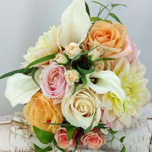 BB1133B-Blush and Peach Bridal Bouquet