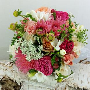 BB1157-Coral Pink Wedding Bouquet